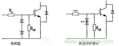 圖3：傳統(tǒng)保護(hù)模式和新型保護(hù)模式電路對比