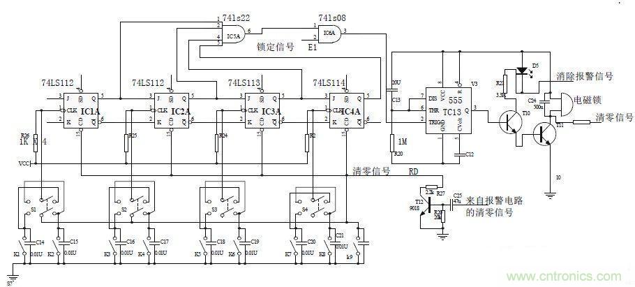 鍵盤輸入、密碼修改、密碼檢測(cè)、開鎖、執(zhí)行電路