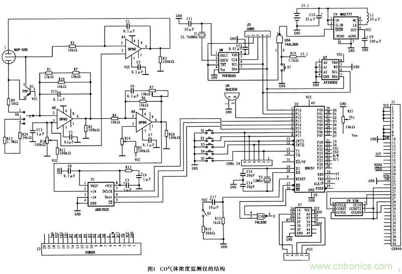 電路分享：一款無(wú)線氣體測(cè)試系統(tǒng)硬件電路設(shè)計(jì)