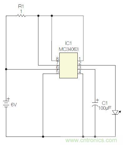 圖1：閃光燈標(biāo)電路圖。