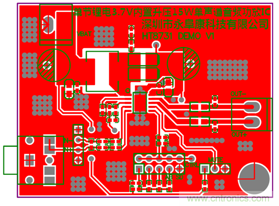 HT8731單節(jié)鋰電3.7V內(nèi)置自適應(yīng)動(dòng)態(tài)升壓15W單聲道F類音頻功放IC解決方案